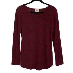 Pen & Paper Burgundy Long Sleeve Top Size Medium